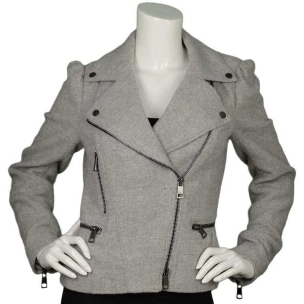 SOLD*Burberry London Wool Peplum Motorcycle Jacket